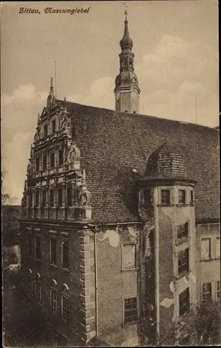 Ak Zittau in Sachsen, Museumgiebel