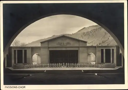 Foto Ak Oberammergau Bayern,  Passionsspiele 1934, Passions Chor