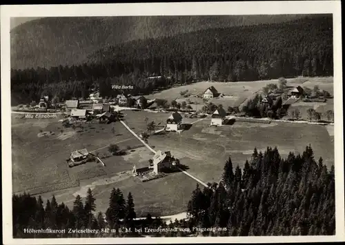 Ak Freudenstadt im Nordschwarzwald, Zwieselberg, Panorama vom Flugzeug aus