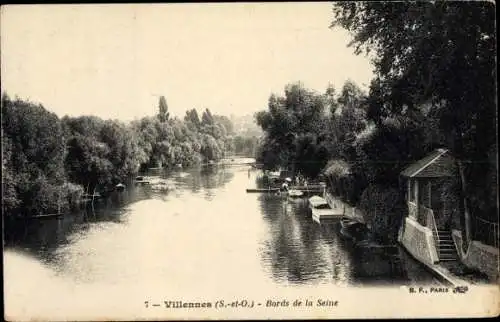 Ak Villennes sur Seine Yvelines, Bords de la Seine