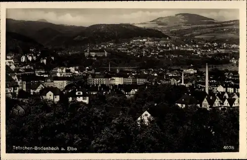 Ak Děčín Tetschen Bodenbach Elbe Region Aussig, Panorama