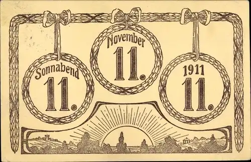 Ak Datum Sonnabend 11. November 1911