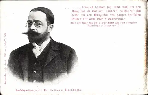 Ak Julius Derschatta von Standhalt, Österreichischer Landtagsabgeordneter, Rechtsanwalt
