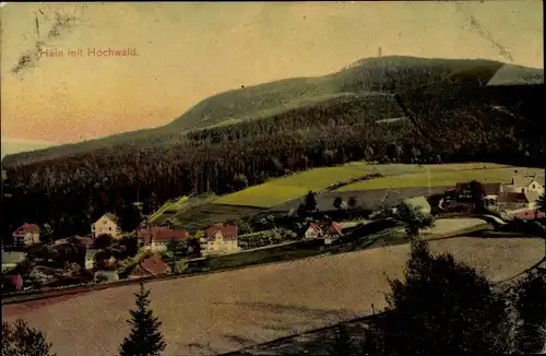 Ak Hain Oybin Oberlausitz, Panorama mit Hochwald