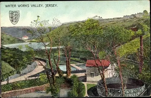Wappen Ak Kanalinsel Jersey, Water Works Valley