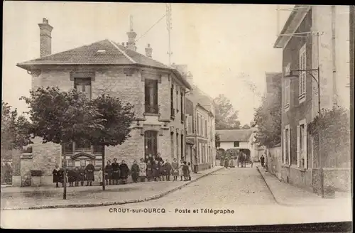 Ak Crouy sur Ourcq Seine et Marne, Poste et Télégraphe, groupe de femmes