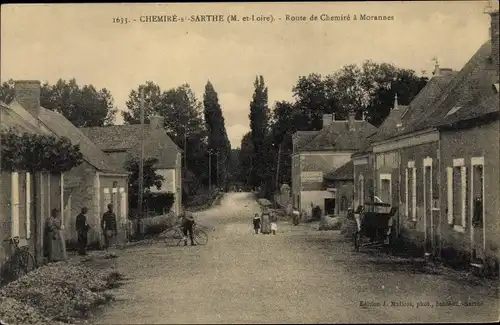 Ak Chemire sur Sarthe Maine et Loire, Route de Chemire a Morannes