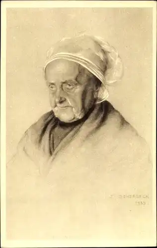 Künstler Ak Alte Frau, Portrait