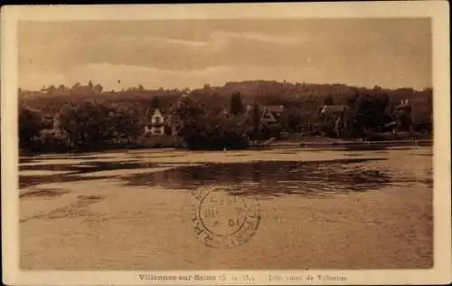 Ak Villennes sur Seine Yvelines, Etang, maisons, forêt