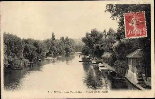 Ak Villennes sur Seine Yvelines, Bords de la Seine