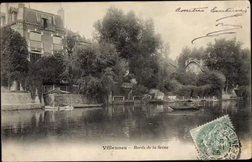 Ak Villennes sur Seine Yvelines, Bords de la Seine