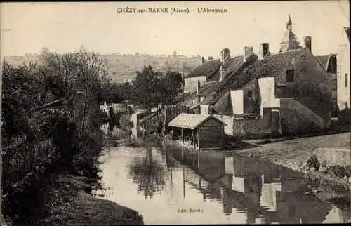 Ak Chezy sur Marne Aisne, L'Abreuvoir