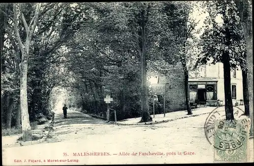 Ak Malesherbes Loiret, allée de Farcheville, près la gare