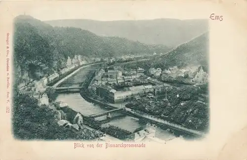 Ak Bad Ems an der Lahn, Blick von der Bismarckpromenade