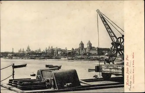 Ak Chennai Madras Indien, View from the Pier