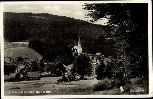 Ak Scheibe Alsbach Neuhaus am Rennweg Thüringen, Teilansicht, Kirche