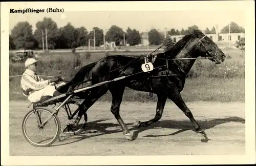 Ak Rennpferd Kampfflieger, Jockey Buhs