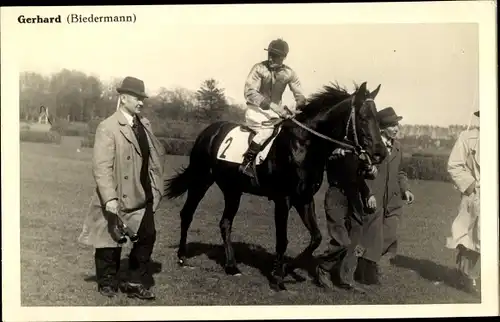 Ak Rennpferd Gerhard, Jockey Biedermann