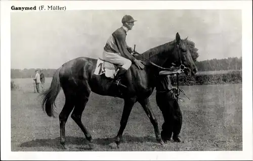 Ak Rennpferd Ganymed, Jockey F. Müller