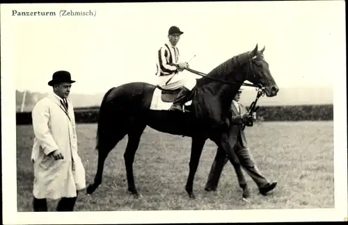 Ak Rennpferd Panzerturm, Jockey Zehmisch