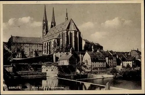 Ak Görlitz in der Lausitz, Blick auf die Peterskirche
