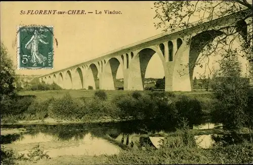 Ak Saint Florent Cher, Le viaduc