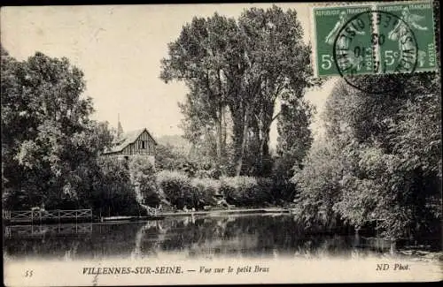 Ak Villennes sur Seine Yvelines, vue sur le petit Bras