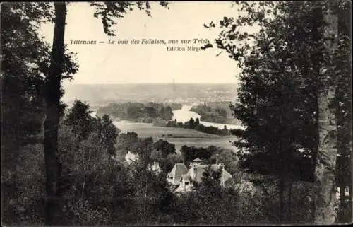 Ak Villennes sur Seine Yvelines, Le Bois des Falaises, vue sur Triel