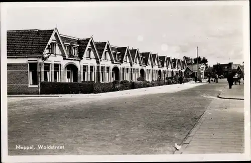 Ak Meppel Drenthe Niederlande, Woldstraat, Reihenhäuser