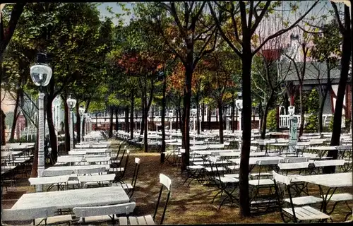 Ak Berlin Reinickendorf Tegel, Strandschloss am Tegeler See, Garten