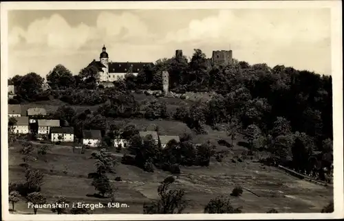 Foto Ak Frauenstein im Erzgebirge, Ortsansicht