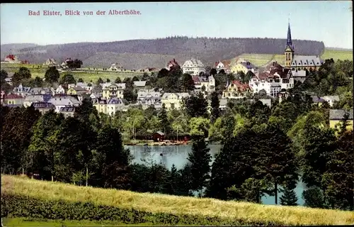 Ak Bad Elster im Vogtland, Panorama, Blick von der Alberthöhe