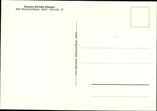 Ak Blaibach in Bayern, Pension Elfriede Klement