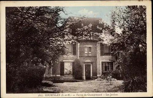 Ak Courpalay Seine et Marne, Ferme de Champrenard, Les Jardins