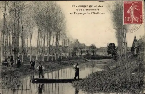 Ak Corne Maine et Loire, Vue d'ensemble et Paysage de l'Authion