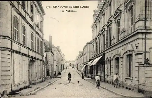 Ak Chalonnes Maine et Loire Rue Nationale