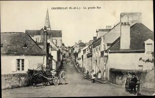 Ak Chambelay Maine et Loire, La Grande Rue