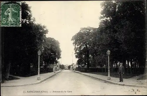 Ak Sancoins Cher, Avenue de la Gare