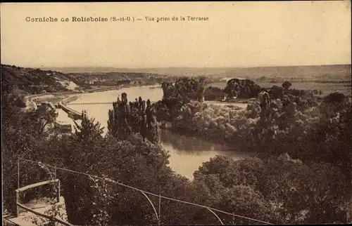 Ak Rolleboise Yvelines, Corniche, Vue prise de la Terrasse