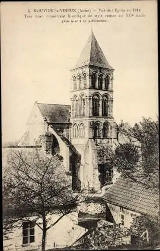 Ak Nouvion le Vineux Aisne, Vue de l'Eglise