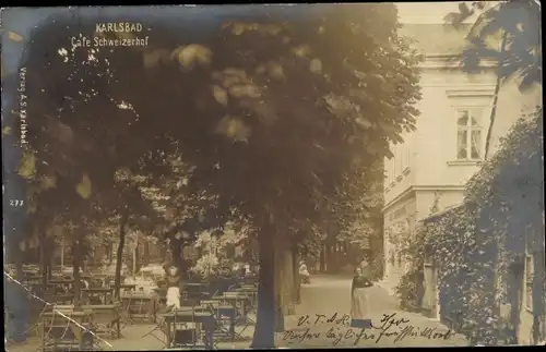 Ak Karlovy Vary Karlsbad Stadt, Cafe Schweizerhof