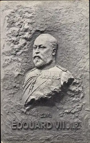 Ak König Eduard VII. von England, King Edward VII., Sculptogravure