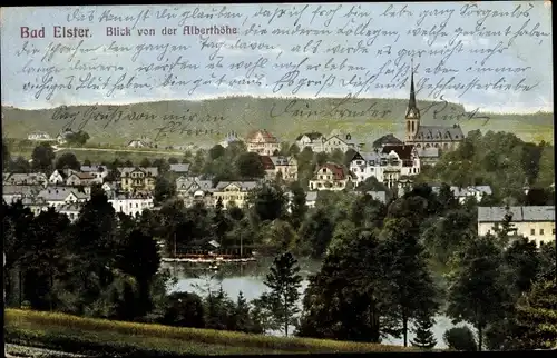 Ak Bad Elster im Vogtland, Blick von der Alberthöhe