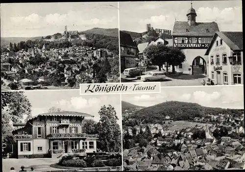 Ak Königstein im Taunus, Teilansichten, Panorama, Straßenpartie, Villa