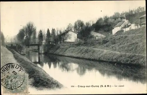 Ak Crouy sur Ourcq Seine et Marne, Le canal