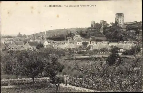 Ak Hérisson Allier, Vue prise de la Route de Cosne