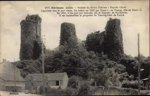 Ak Hérisson Allier, Ruines du vieux Chateau