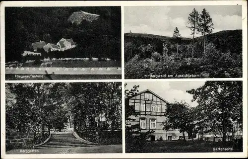 Ak Bad Essen, Berghaus Dieckmann, Bes. H. Knierim, Flugbild, Bergwald Aussichtsturm, Berggarten