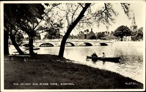 Ak Bedford East of England, The Bridge and River Ouse