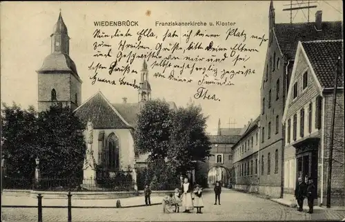 Ak Rheda Wiedenbrück in Westfalen, Franziskanerkirche, Kloster